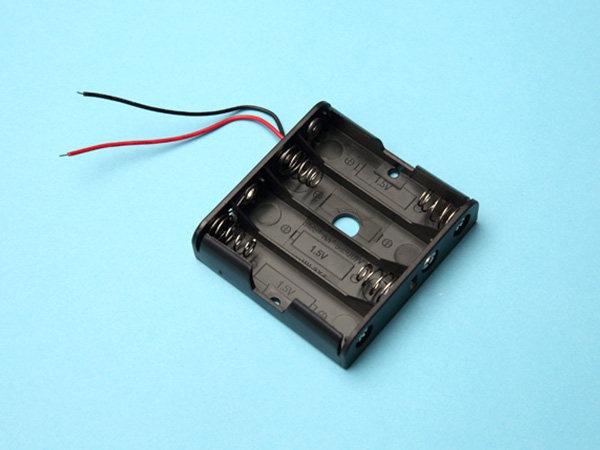 Double A battery holder with lead wire
