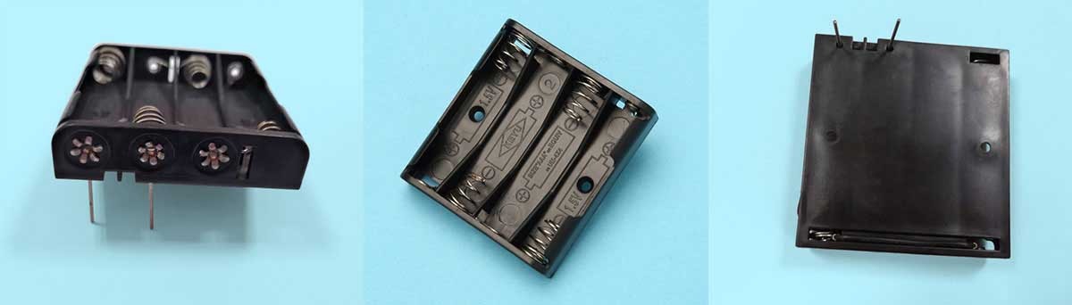 4 AAA battery holder with PC pin