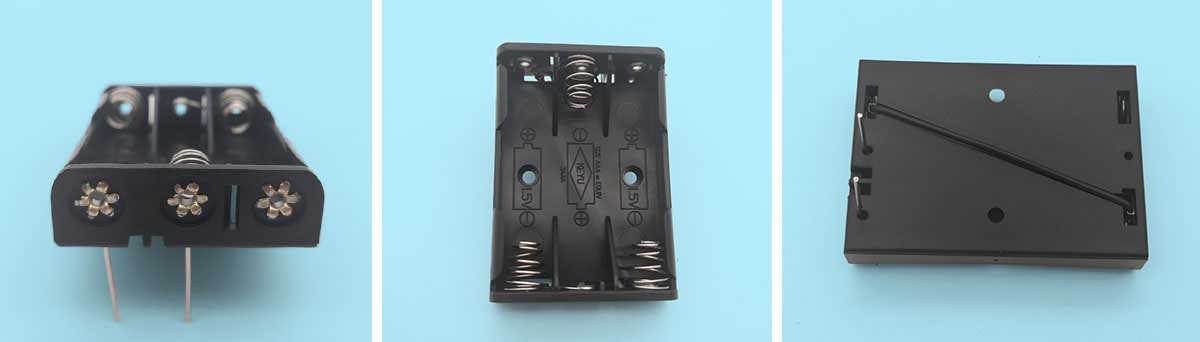 3 AAA battery holder with PC pin