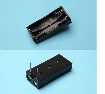 2 AAA battery holder with PC pin