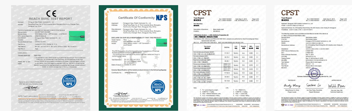 Certificates Of KENENG Products