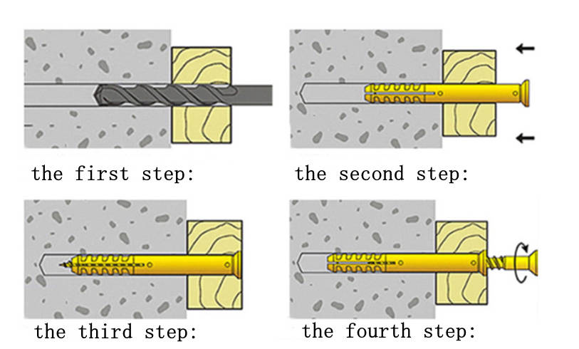 install expansion anchor bolts/screws