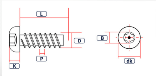 specifications of torx socket locking screw