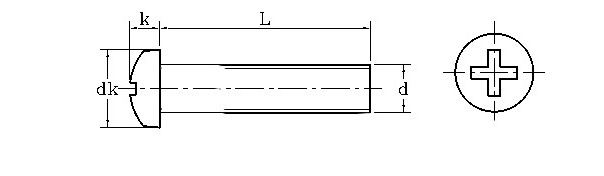 Specifications of Pan head Philip Machine Screw