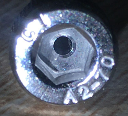 through holes for the hexagon socket head screws