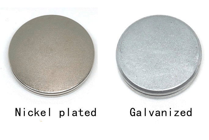 Zinc-plated magnets and nickel-plated magnets