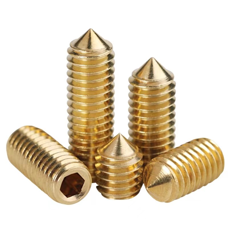 Brass hex socket set screws