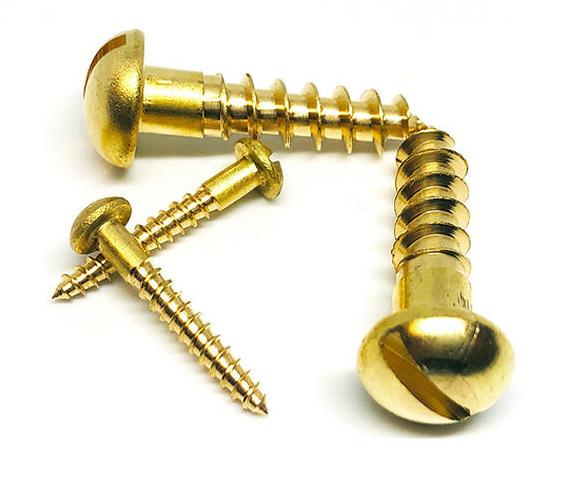 Brass slotted semi-round head tapping screw