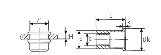 Especificación de la tuerca remachable