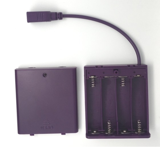 purple battery holder