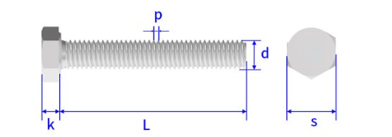 Specifications of Custom Hex Bolt / Screw