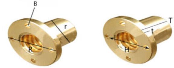 specifications of brass flange round nut