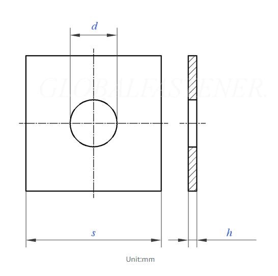 specifications of square washers