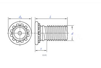 Specifications of Flush Head Self-Clinching Studs