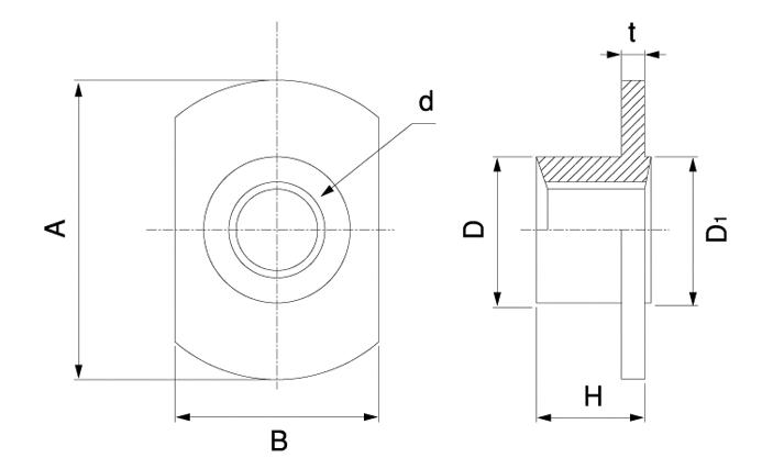 Specifications of T-slot nuts