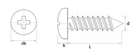 specifications of Pan Head Philip Self-tapping Screw