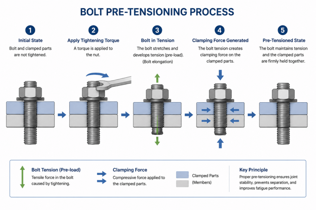 bolt pre-tensions process
