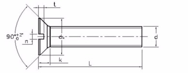 specifications of slotted countersunk head screw