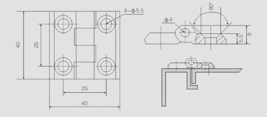 Specifications of CNC Hinge with 4 Holes