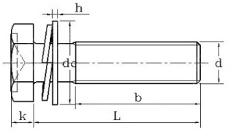 Specifications of Cross Hex head SEMS bolt