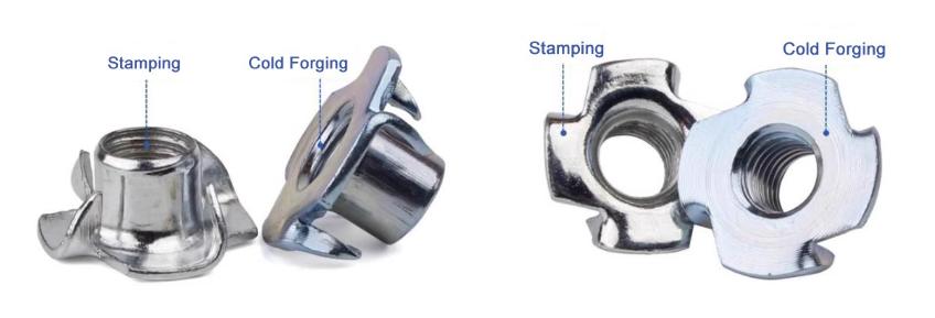 Cold forging and stamping in Manufacturing Prong Tee Nuts