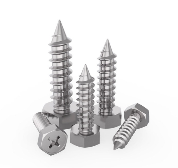 Cross Recessed Hexagon Head Tapping Screws With Indentation