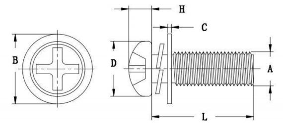 Specifications of Pan Head Screw with Double Washer