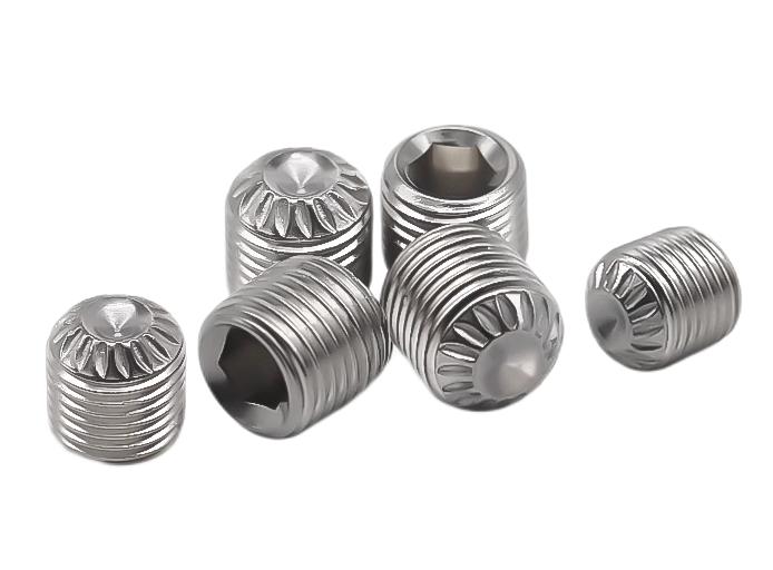 Knurled Hexagon Socket Set Screw with Cup Point