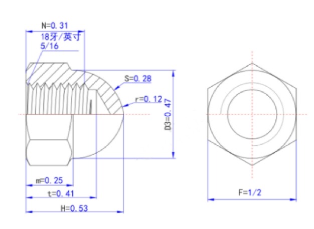 specifications of cap nut