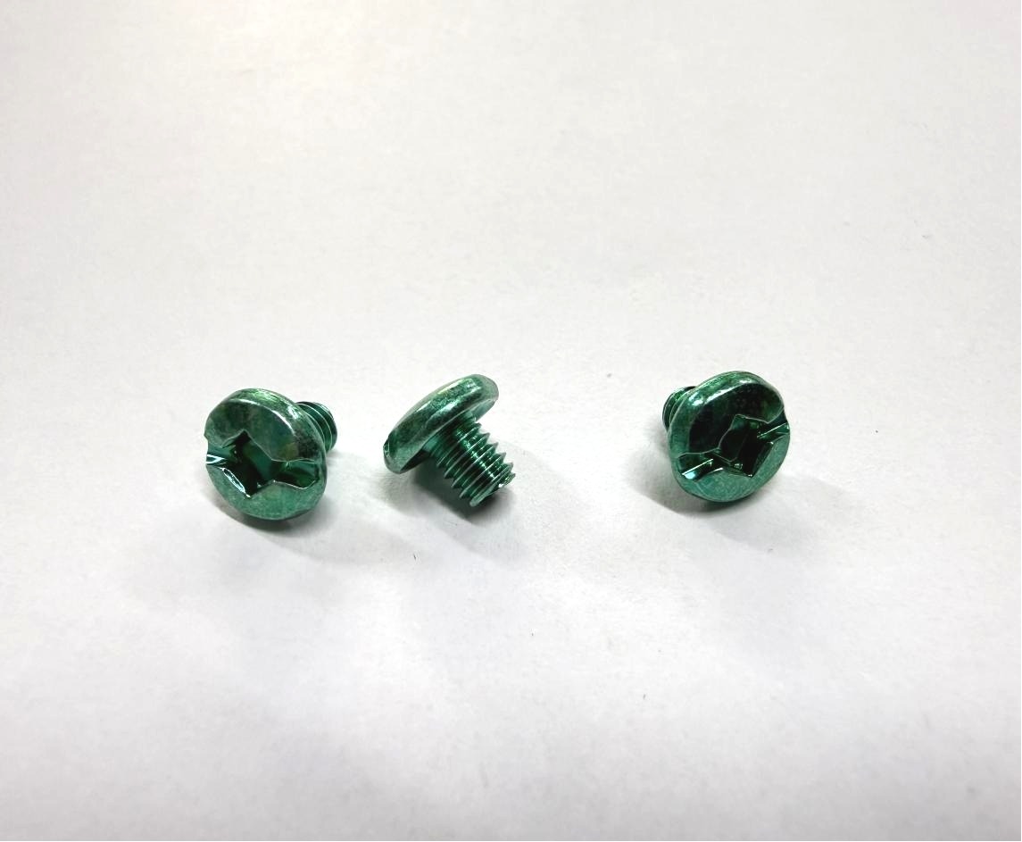 Green Zinc-Plated Pan Head Combination Screws