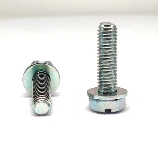Zinc Plated Hex Head Slotted Washer Assembly Screws