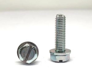 Tornillos de montaje con arandela ranurada y cabeza hexagonal cincados