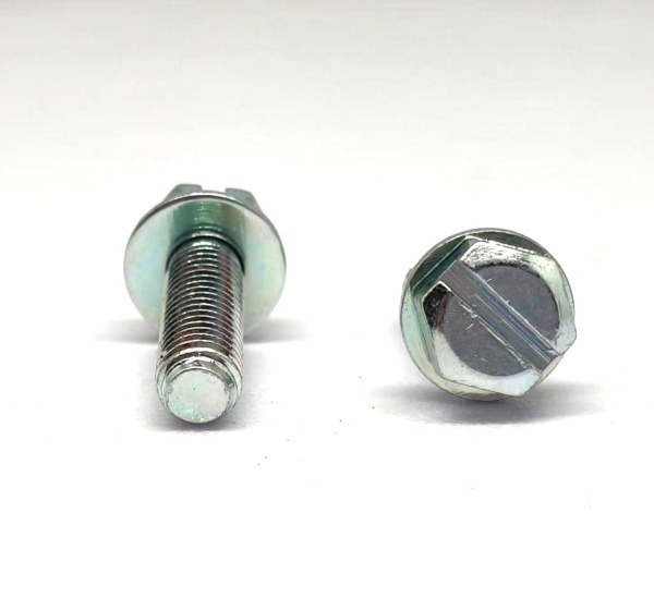 Zinc Plated Hex Head Slotted Washer Assembly Screws