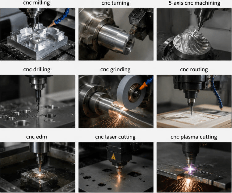 Common CNC machining processes