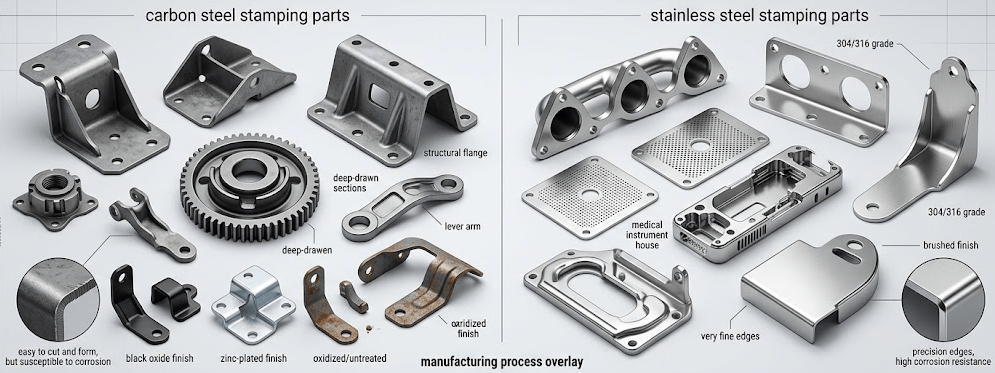 Carbon Steel vs Stainless Steel Stamping Parts