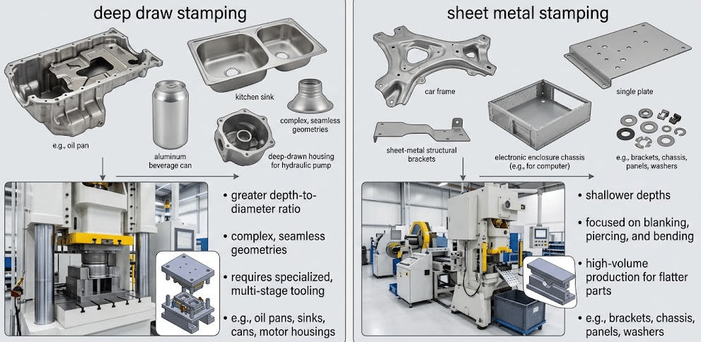 Sheet Metal Stamping vs. Deep Draw Stamping