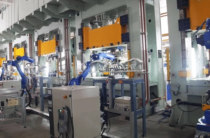 automated stamping in production line
